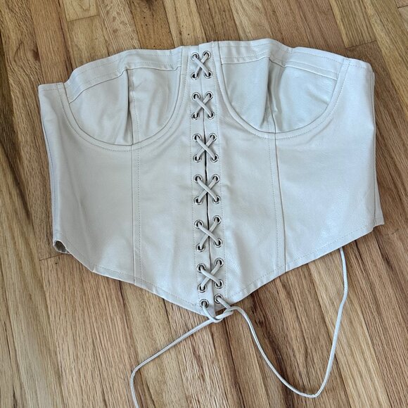 NWT Peppermayo Faux Leather Bustier Corset Top - Picture 2 of 4